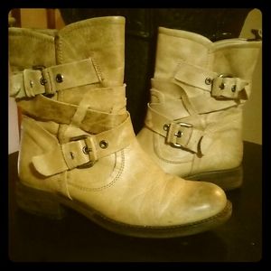 Guess Distressed Leather Moto Boots